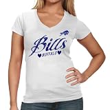 NFL Buffalo Bills Ladies Heart Script Baby Jersey T-Shirt - White (Small)