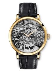 SPRAWL Aanalog Fashion Series Gold Ladies Watches of Genuine Black Leather Strap,Unique Wrist Watch for Women Girls Designed with Deer in the snow