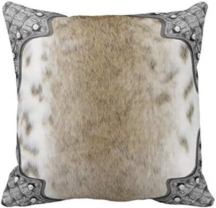 Fur Cowhide Leather Custom Design Print Pillow Case