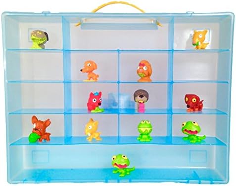 UGLY CRITTERS Compatible Organizer, Light Blue Storage Container Personalized With Your Own Name. Includes Storage + Alphabet Puffy Stickers to Make It Your Own! Sturdy Case w/Handle