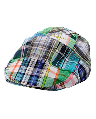 NYfashion101 Men's Multicolor Plaid Patchwork Buttoned Duck Bill Newsboy Ivy Cap