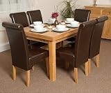 Oak Style Dining Room Table And 6 Leather Chairs Richmond Table With 6 Faux Leather Brown Chairs RRP OVER £700 NOW ONLY £329 FAST 72HR DELIVERY