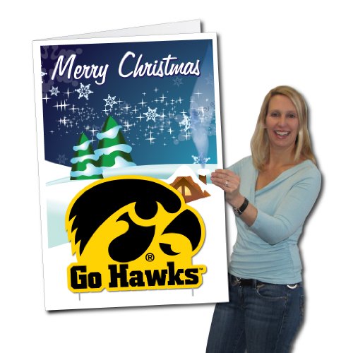 University of Iowa Hawkeyes 2'x3' Giant Holiday Greeting Card Plus Yard Sign