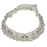 Ankle Jewelry Silver Anklet Bracelet Pairs 175 gms. 10  (sanklt035)