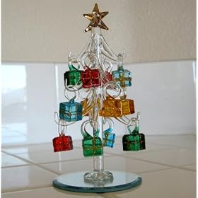 Mini Crystal Christmas Tree with Gift Box Ornaments