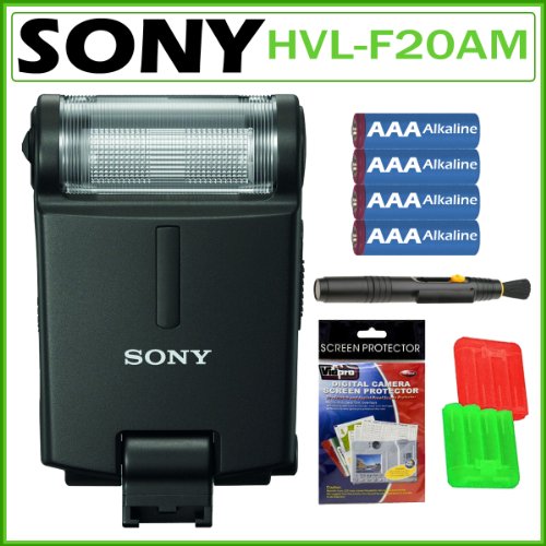 Sony HVL-F20AM TTL Digital Flash for Sony Alpha Digital SLR Cameras + Accessories Kit