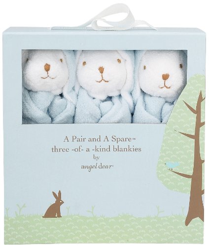 Angel DearBlue Bunny, Pair and A Spare Blankie Set