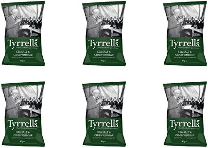 (6 PACK) - Tyrrells Cider Vinegar & Sea Salt Potato Chips | 40 x 24g x | 6 PACK - SUPER SAVER - SAVE MONEY