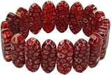 Chunky Italian Flower Bead Bracelet Red