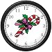 Candy Cane Christmas Theme Wall Clock by WatchBuddy Timepieces (White Frame)