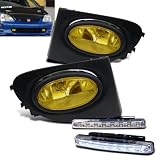03-05 Honda Civic SI 3DR OEM Style Yellow Fog lights + LED Bumper Lights by Eautolight