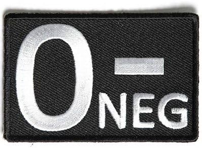 O NEGATIVE Blood ID Safety Motorcycle Embroidered MC Biker Vest Patch PAT-3504