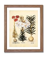 French Victorian Flower Lilies Contemporary Home Decor Wall Picture Oak Framed Art Print
