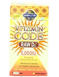 Garden of Life Vitamin Code Raw D3 5000 Multivitamins, 60 Count