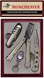 Winchester 22-41283 Camping Set. This four piece set is every campers dream. Knife with cork screw, Multi tool, Folding knife and keychain light.