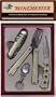 Winchester 22-41283 Camping Set. This four piece set is every campers dream. Knife with cork screw, Multi tool, Folding knife and keychain light.