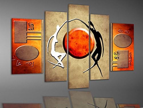 Arts World Hand-Painted Wall Pictures Dance Love Couples Home Decoration Abstract Landscape Oil Painting On Canvas 5Pcs/Set Framed