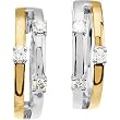 14K Two-Tone Gold Diamond Hoop Earrings - 0.12 Ct.