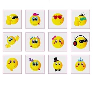 Smiley Temporary Tattoos Pack of 24 - Great Party Loot Bag Fillers Boys or Girls