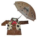Cowboy Brown Rain Coat & Umbrella