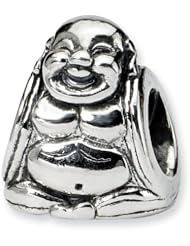 Sterling Silver Reflection Beads Collection Buddha Bead Charm 4mm Hole (fits 3mm European Style Charm Bracelets)