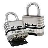 Master Lock ProSeries Stainless Steel Easy-to-Set Combination Lock, Stainless Steel, 5/16