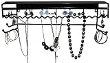 Supreme Classic Black Metal Wall Mount Jewelry Organizer Shelf Earrings Holder Bracelets Necklace Handbag Hanger