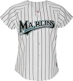Florida Marlins Home White/Black Women's MLB Replica Jersey