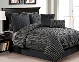 Victoria Classics Geo 8-Piece King Comforter Set, Black