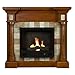 SEI Slate Column Electric Fireplace, Walnut