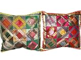 2 Hot Pink Green Cream Orange Blue Toss Pillow Cushion Covers 16