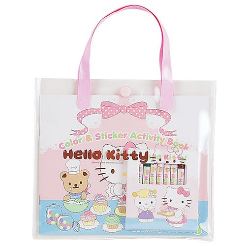 Childrens Toyshop  Office Products : Hello Kitty Sticker Album w/Crayon Set: Cake