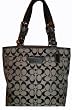 Coach Purse Handbag Hamptons Signature Lunch Tote Black/White 15664