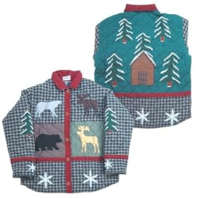 ZK Applique II Theme Winter Northwoods Jacket - Reversible SM,MD,LG,XL (Click for choices) by TheMountainLine