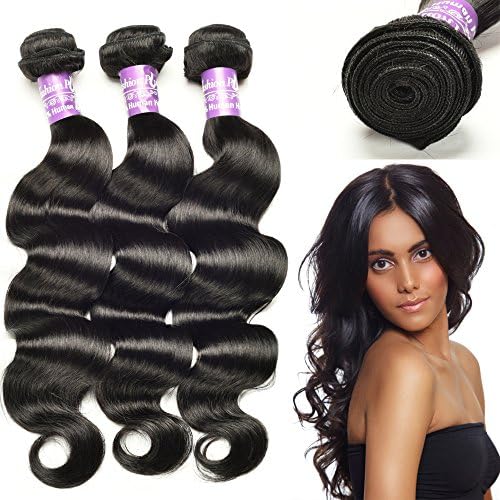 Brazilian Body Wave Human Virgin Hair Weft Unprocessed Remy Hair Extensions Natural Black Color 3 Bundles 300g Per Lot 7A+ Grade (14 inch)