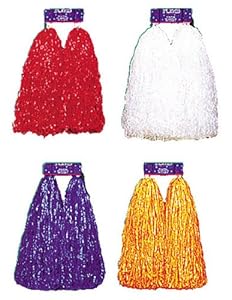 Pom Poms Plastic Yel Gld Cheer