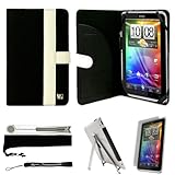 Black White Canvas Jacket Portfolio Cover Carrying Protective Case for HTC  ....