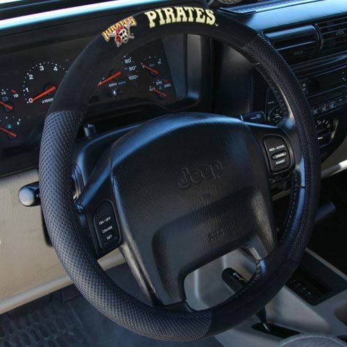 MLB Pittsburgh Pirates Poly-Suede Steering Wheel Cover