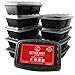 Meal Prep Food Containers by Better Body Kitchen ( Set of 10 ) - 2 Compartments and 28 oz Capacity for a Bigger Better Meal