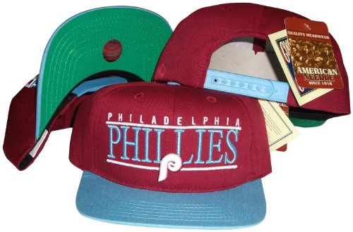 Philadelphia Phillies Maroon/Baby Blue Two Tone Snapback Adjustable Plastic Snap Back Hat / Cap