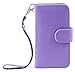 The Friendly Swede Basics - PU Leather Stand Wallet Case Cover for Samsung Galaxy SIV Mini S4 Mini i9190 / i9192 / i9195 / i9198 + Matching Stylus + Screen Protector + Cleaning Cloth (Purple)