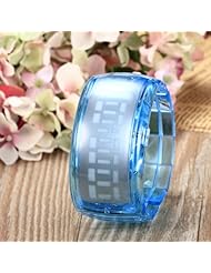 Youyoupifa Blue Light LED Display Dial Plastic Bracelet Watch (Blue)