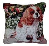 Blenheim Cavalier King Charles Spaniel Dog Needlepoint Throw Pillow 14
