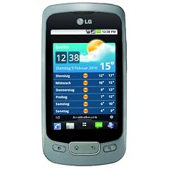 LG P500 OPTIMUS One Smartphone (Android 2.2, 3 MP Kamera, 8,1 cm (3,2 Zoll) Touchscreen, 2GB Speicherkarte, 3,5mm Klinkenbuchse) silver / chrome