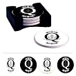 Monogram Regalia Absorbent Coaster Set with Caddy - Q