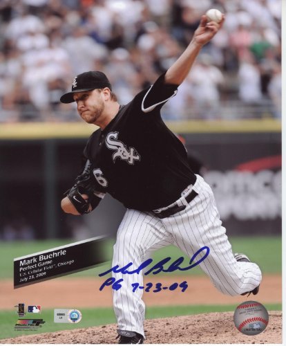 MLB Chicago White Sox Mark Buehrle PG 7-23-09 with Game Marker Autographed Photo