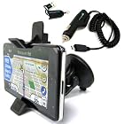 ChargerCity GPS Windshield Suction Cup Mount w/ Ball Socket Suction Cup Mount Bracket unit holster & Power Cable Car Charger for Garmin nuvi 3450 3490 3750 3760 3790 T LMT LM GPS Navigator with Free ChargerCity OEM Micro SD Memory Card Reader & Manufacture Direct Replacement Warranty