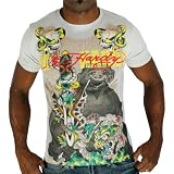 ED HARDY Christian Audigier Buddah Platinum Mens Tattoo T-Shirt