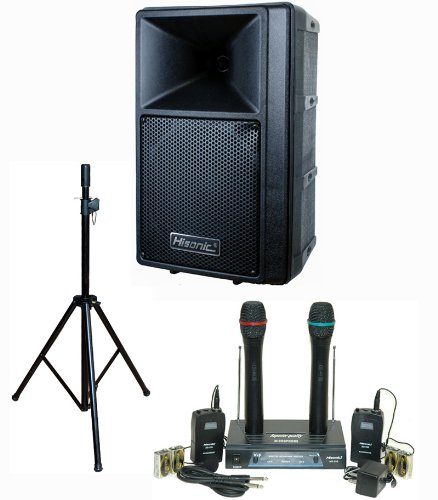 Hisonic PA-683S 240-Watt Portable PA System with Dual VHF Wireless Microphone System
