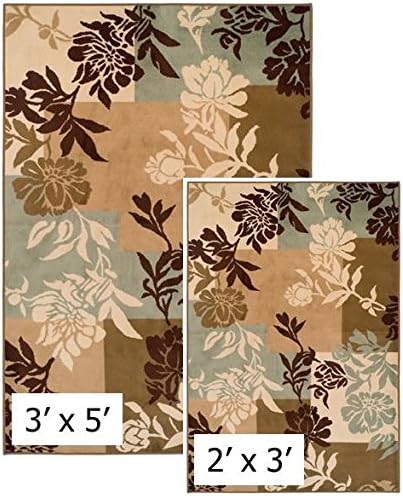 Achim Importing Easton Collection 2 Piece - 2 X 3 & 3 X 5 - Area Rug Set - Floral Boxes, EASTASST10